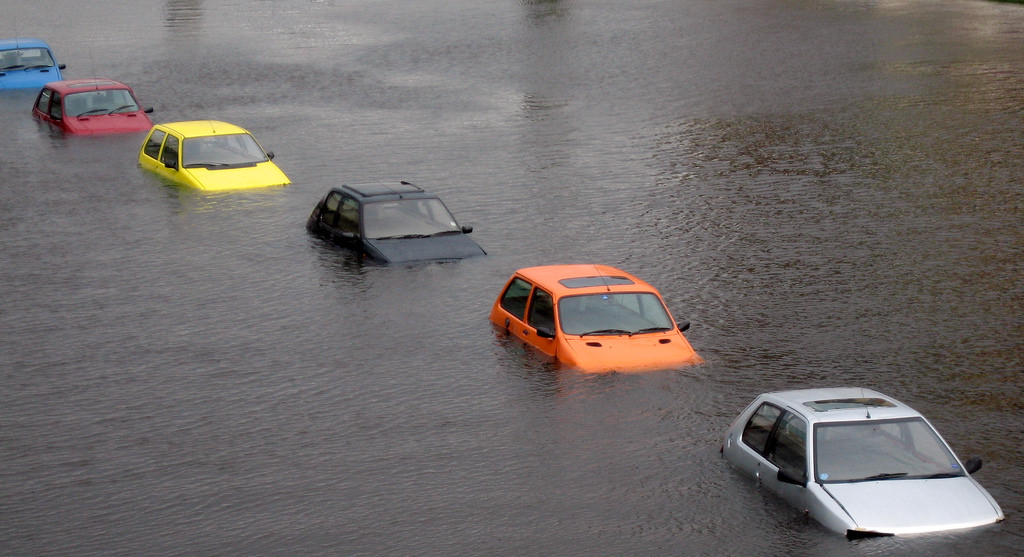 Flooded cars