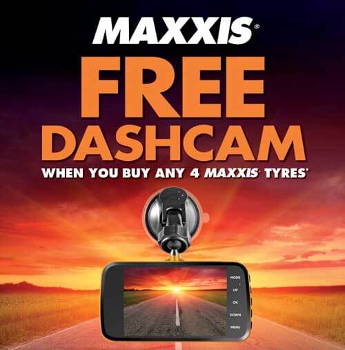 FOR THE MONTH OF OCTOBER; BUY 4 MAXXIS TYRES FROM VICTOR HARBOR TYREPOWER AND RECEIVE A FREE DASHCAM cover image
