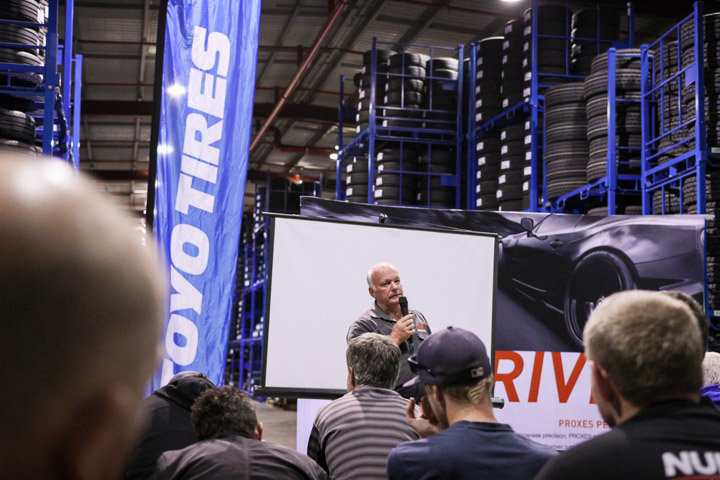 Bill Pearson of Gordon Leven Motorsport Tyres explains tyre treatment at the track