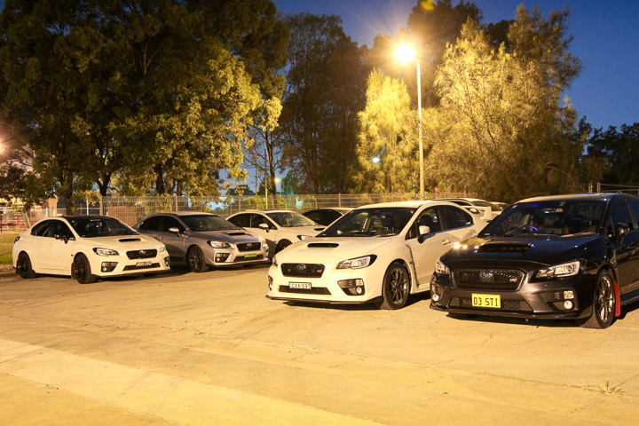 VA Subaru Impreza WRX night car park meet